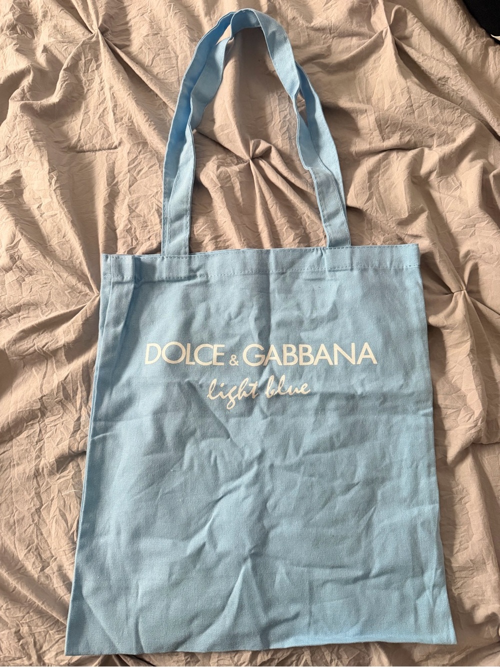 Dolce & Gabbana Light Blue Canvas Logo Tote
